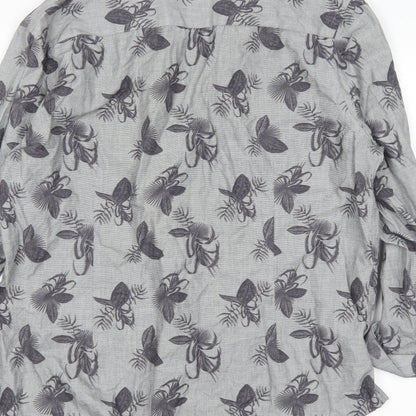 Mens UK Size L Burton Grey  Button-Up Long Sleeve Casual Shirt