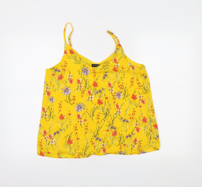 cotton:on Womens Yellow Floral  Camisole Tank Size S