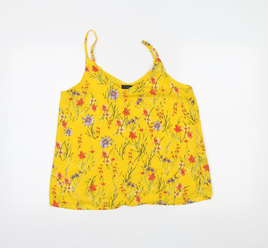 cotton:on Womens Yellow Floral  Camisole Tank Size S
