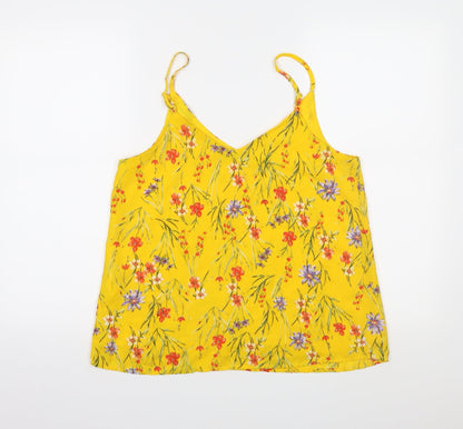 cotton:on Womens Yellow Floral  Camisole Tank Size S