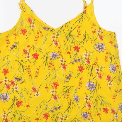 cotton:on Womens Yellow Floral  Camisole Tank Size S