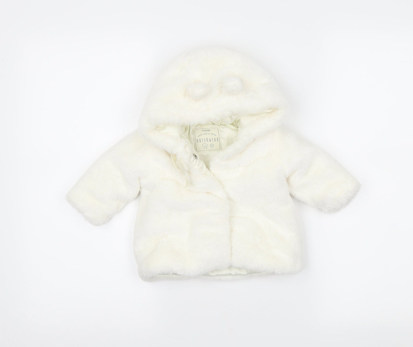 George Girls White   Jacket Coatigan Size 3-6 Months