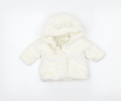 George Girls White   Jacket Coatigan Size 3-6 Months