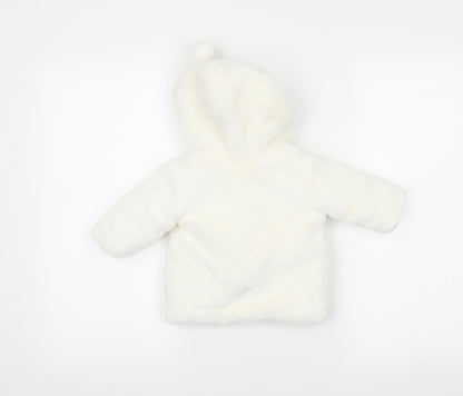 George Girls White   Jacket Coatigan Size 3-6 Months