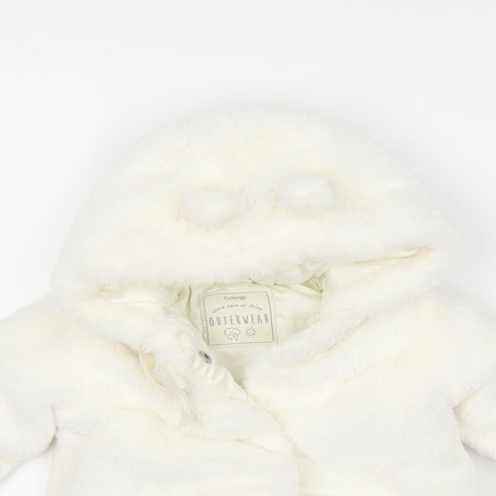 George Girls White   Jacket Coatigan Size 3-6 Months