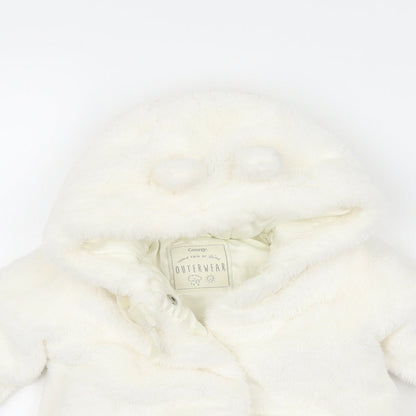 George Girls White   Jacket Coatigan Size 3-6 Months