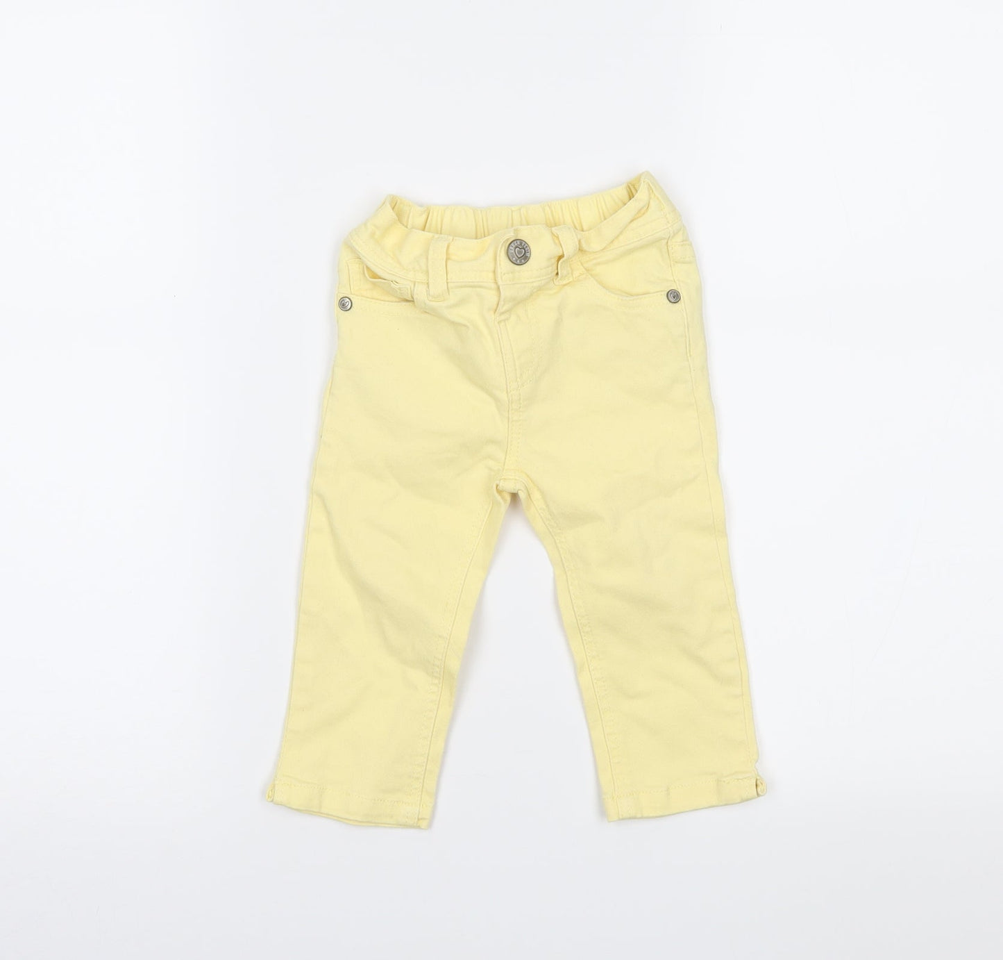 m Girls Yellow  Denim Capri Jeans Size 6-9 Months