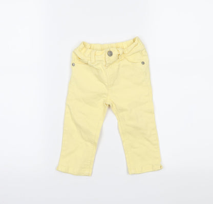 m Girls Yellow  Denim Capri Jeans Size 6-9 Months