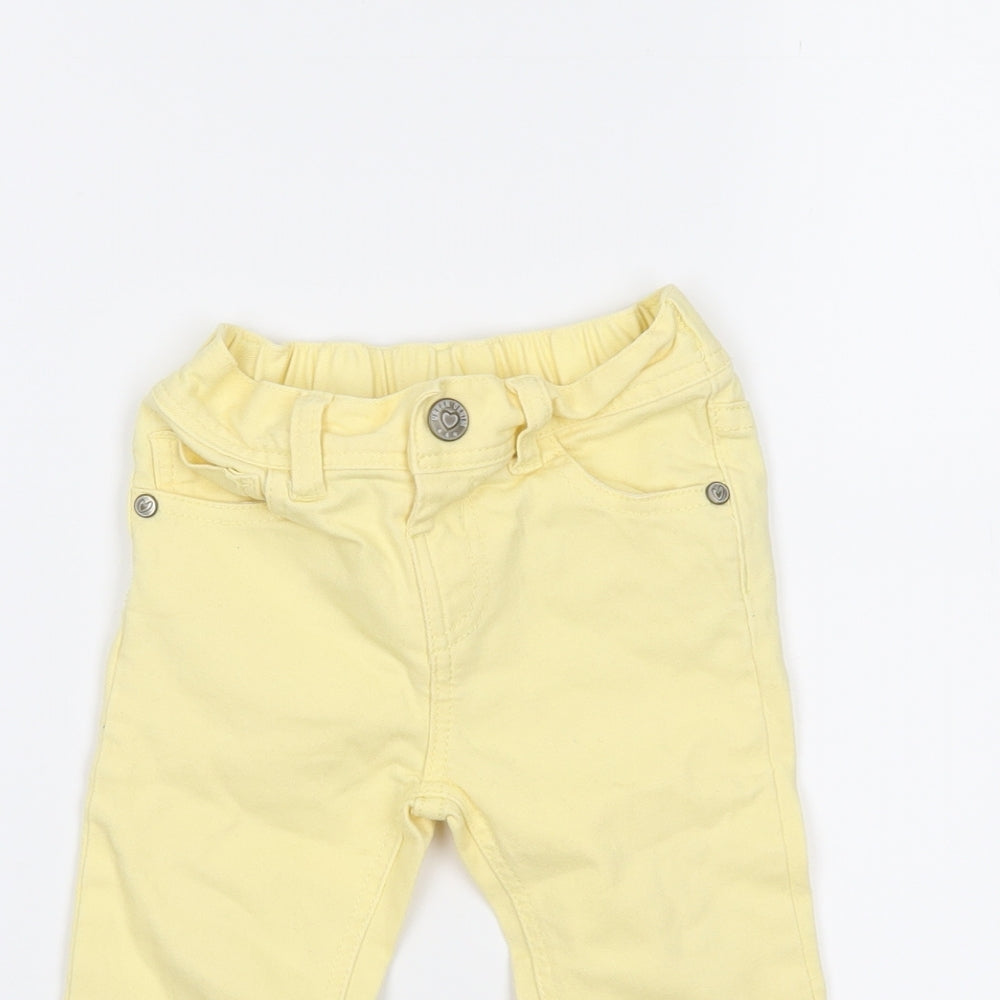 m Girls Yellow  Denim Capri Jeans Size 6-9 Months