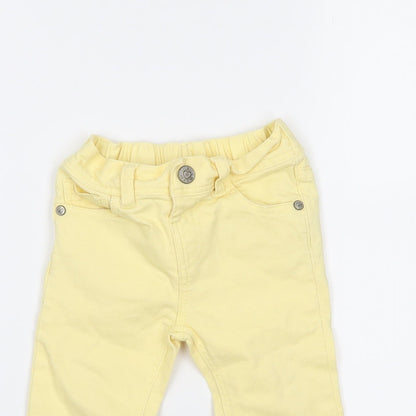 m Girls Yellow  Denim Capri Jeans Size 6-9 Months