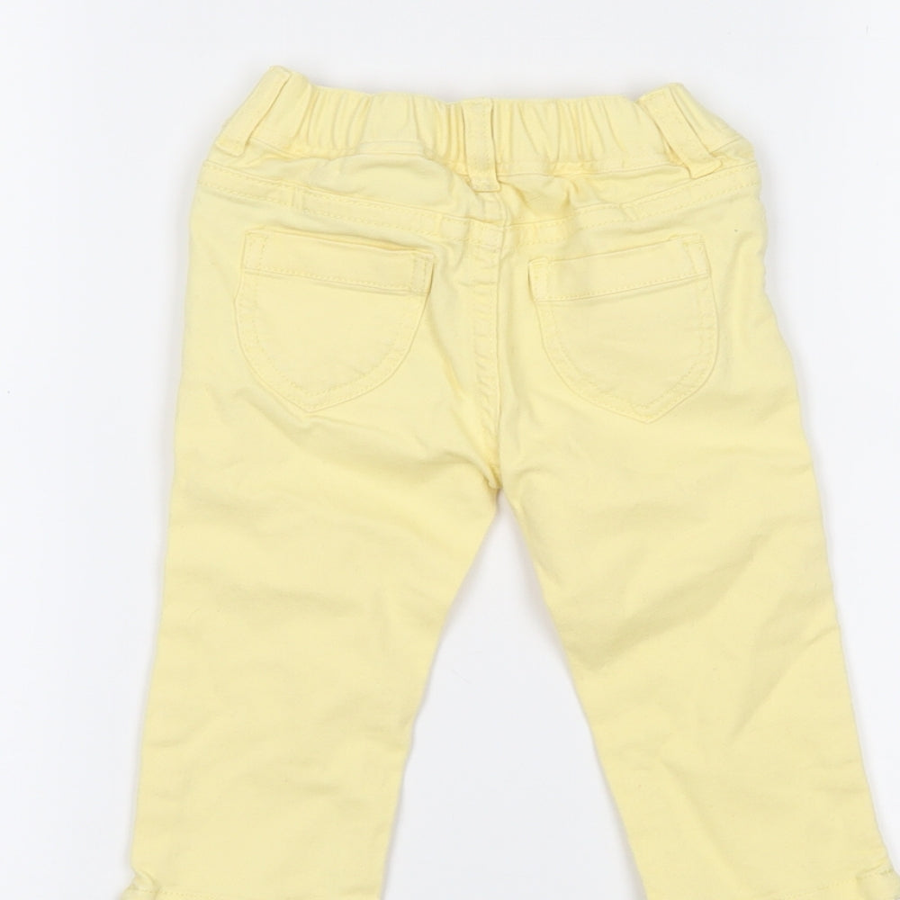 m Girls Yellow  Denim Capri Jeans Size 6-9 Months