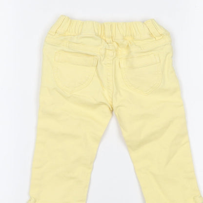 m Girls Yellow  Denim Capri Jeans Size 6-9 Months
