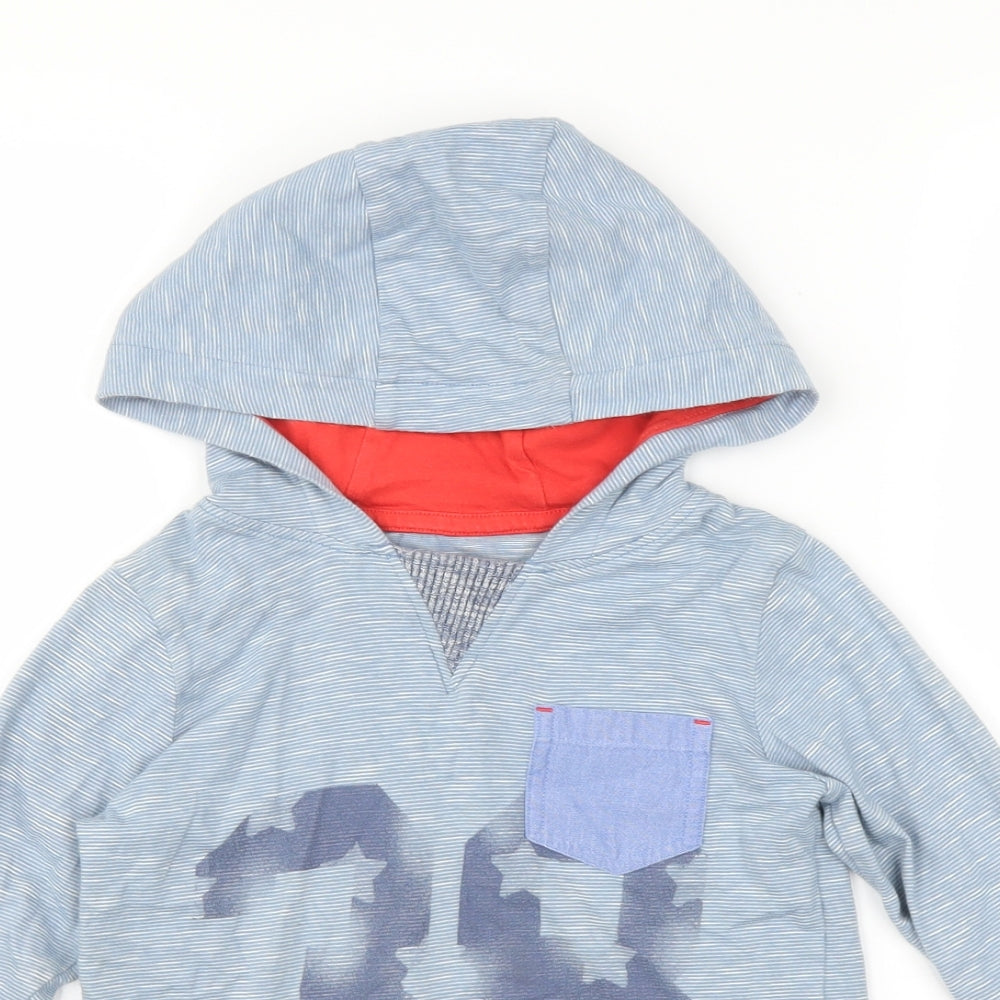 Ladybird Boys Blue Striped  Pullover Hoodie Size 4-5 Years  - star print