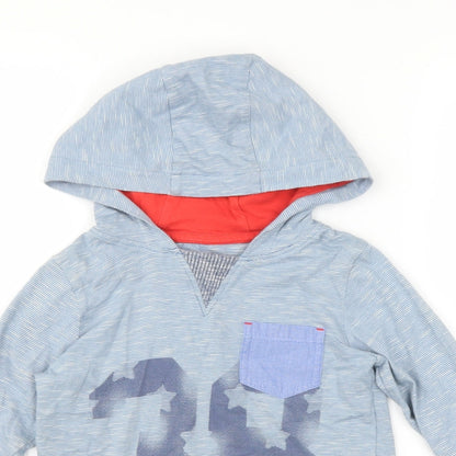 Ladybird Boys Blue Striped  Pullover Hoodie Size 4-5 Years  - star print