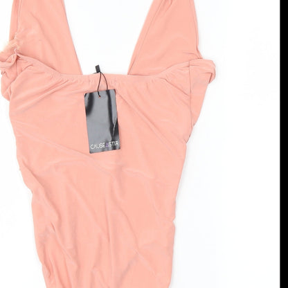 Juliet Womens Pink   Bodysuit One-Piece Size 10