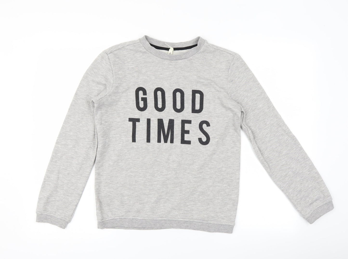 Primark Girls Grey   Pullover Sweatshirt Size 11-12 Years  - good times