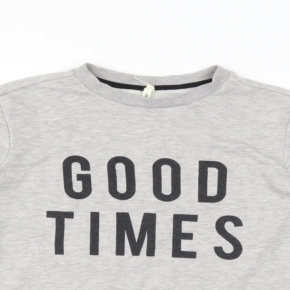 Primark Girls Grey   Pullover Sweatshirt Size 11-12 Years  - good times