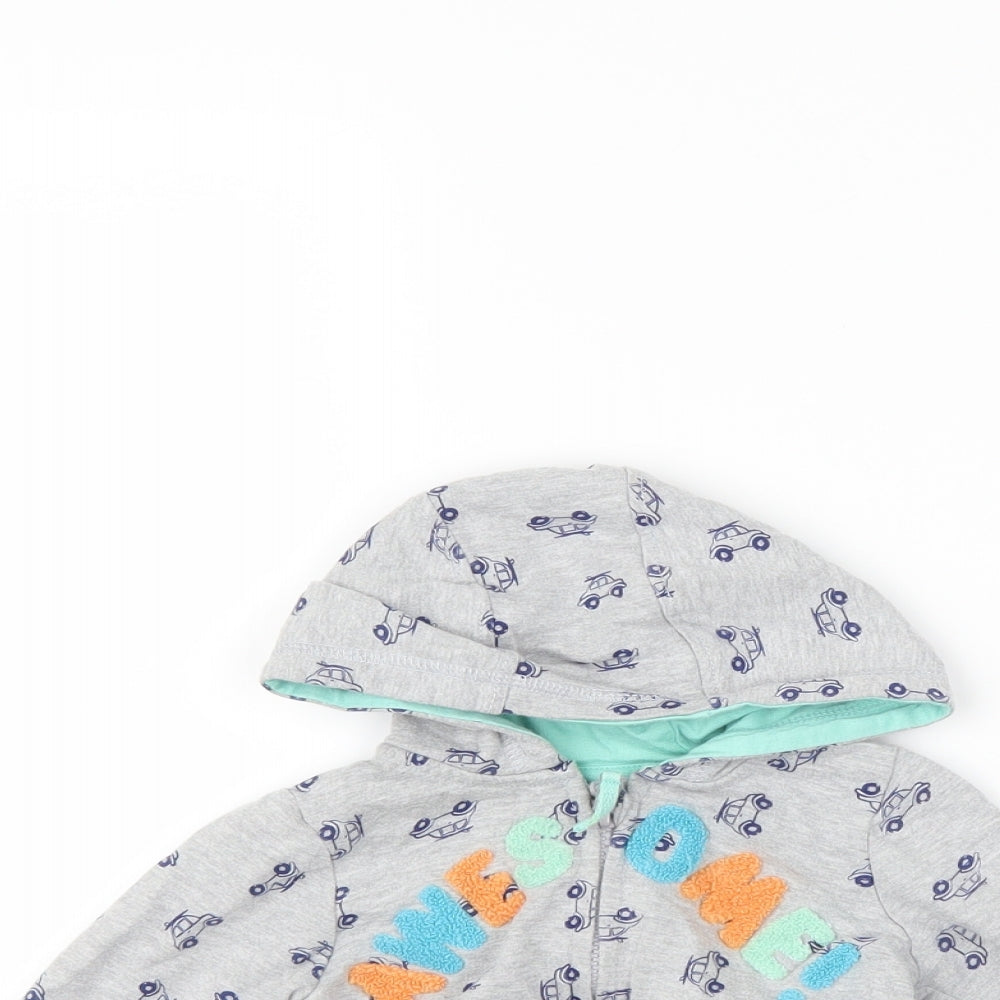 M&Co Boys Grey   Jacket  Size 6-9 Months  - cars