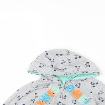M&Co Boys Grey   Jacket  Size 6-9 Months  - cars