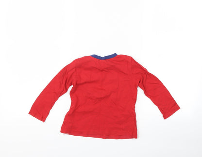 LC Waikiki Girls Red   Basic T-Shirt Size 18-24 Months  - aeroplane