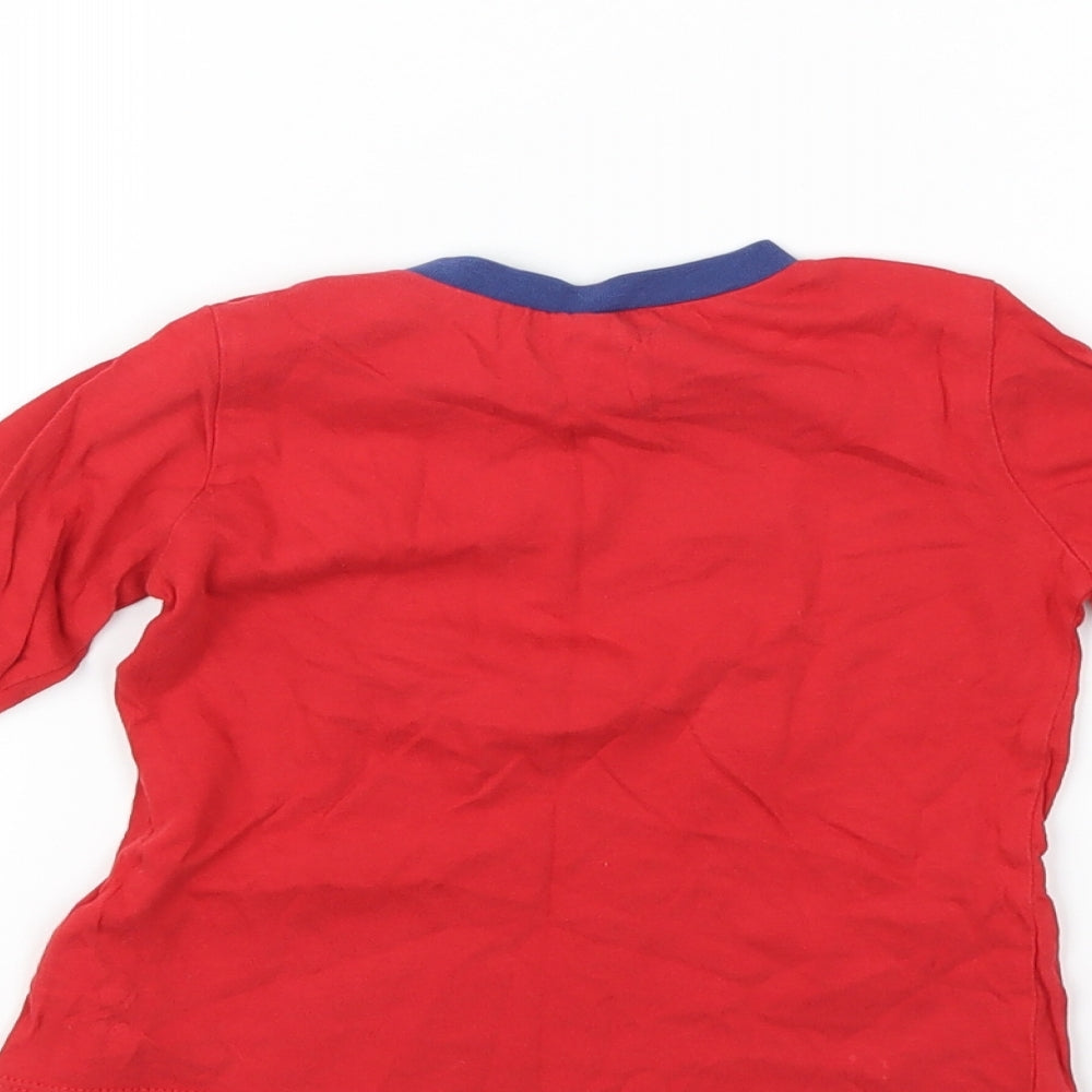 LC Waikiki Girls Red   Basic T-Shirt Size 18-24 Months  - aeroplane