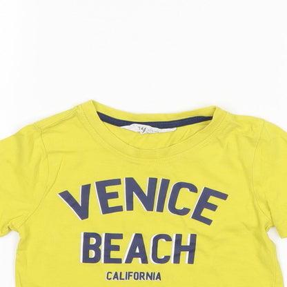 H&M Boys Yellow   Basic T-Shirt Size 3-4 Years  - Venice beach