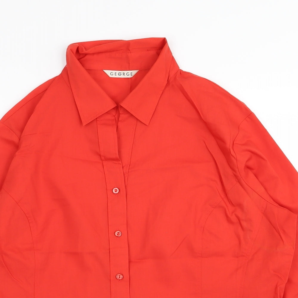 Asda George Womens Red   Basic Button-Up Size 18