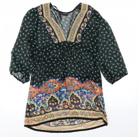 evie Womens Multicoloured Geometric  Basic Blouse Size M