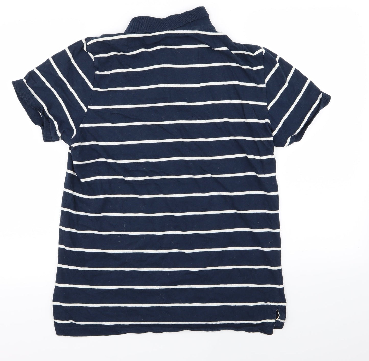 Asda George Mens Blue Striped   Polo Size M