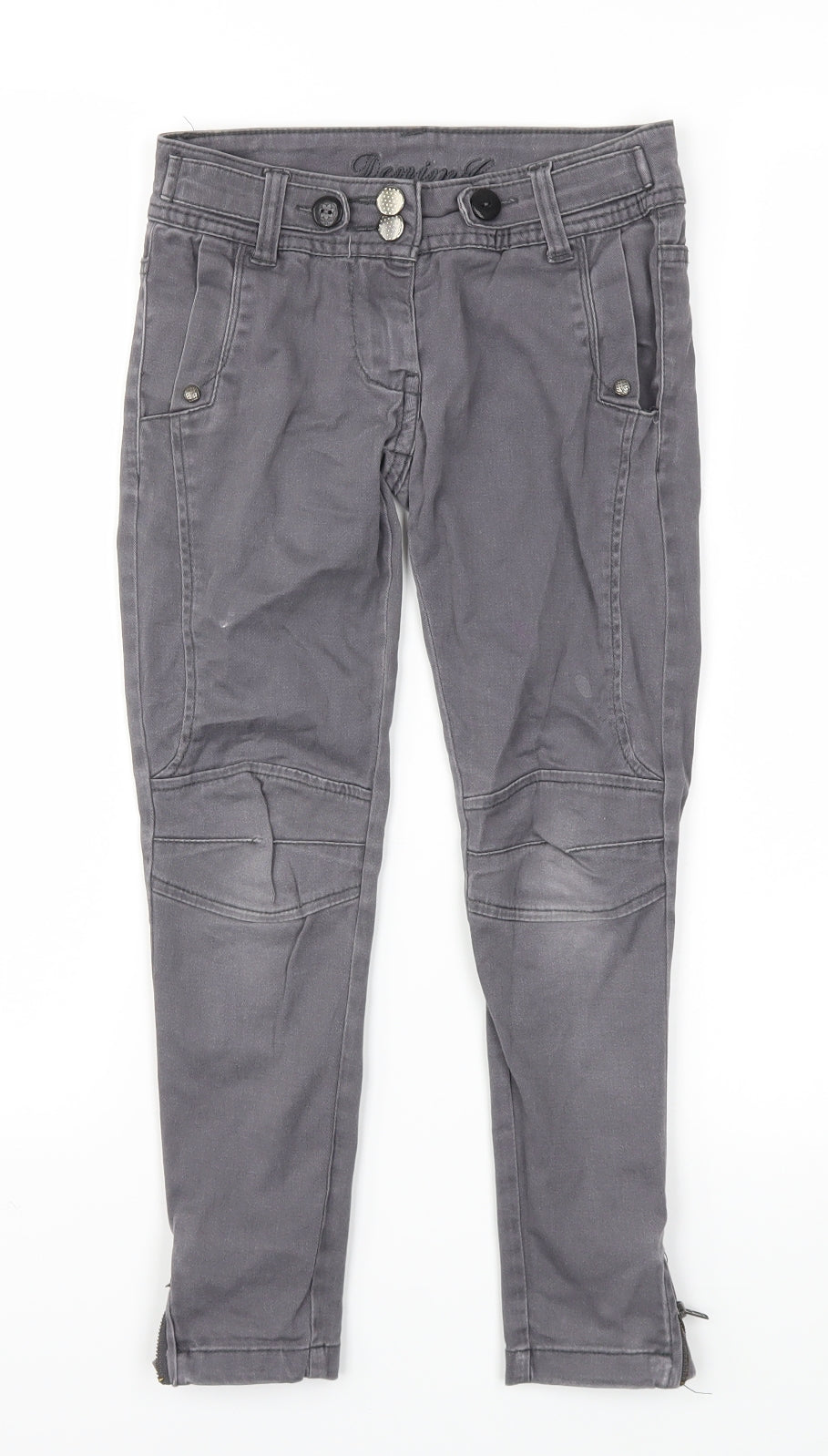 Denim & Co. Girls Grey   Skinny Jeans Size 7-8 Years