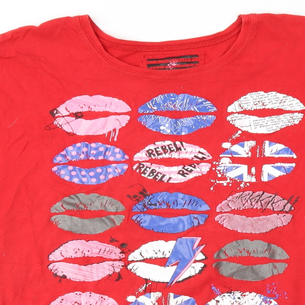 Sammy Girls Red   Basic T-Shirt Size 10-11 Years