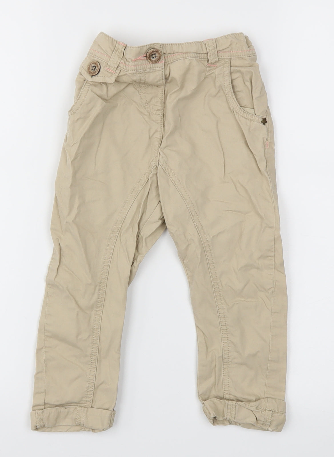 NEXT Girls Beige   Chino Trousers Size 2-3 Years