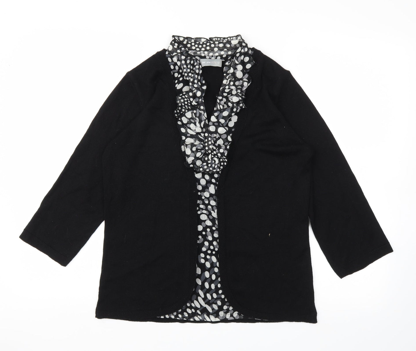 Womens UK Size 12 m&s Black Basic T-Shirt