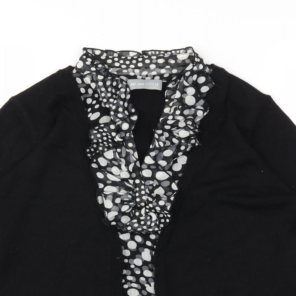 Womens UK Size 12 m&s Black Basic T-Shirt