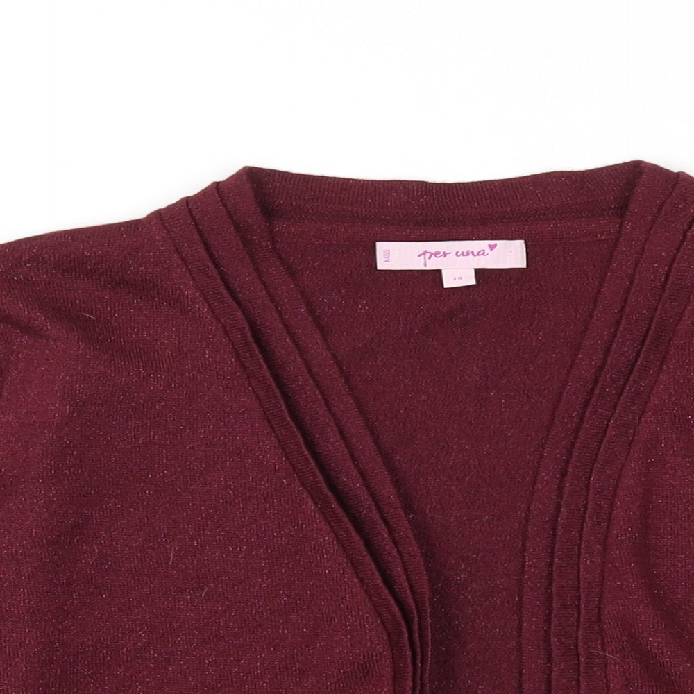 Per Una Womens Purple   Cardigan Jumper Size 14
