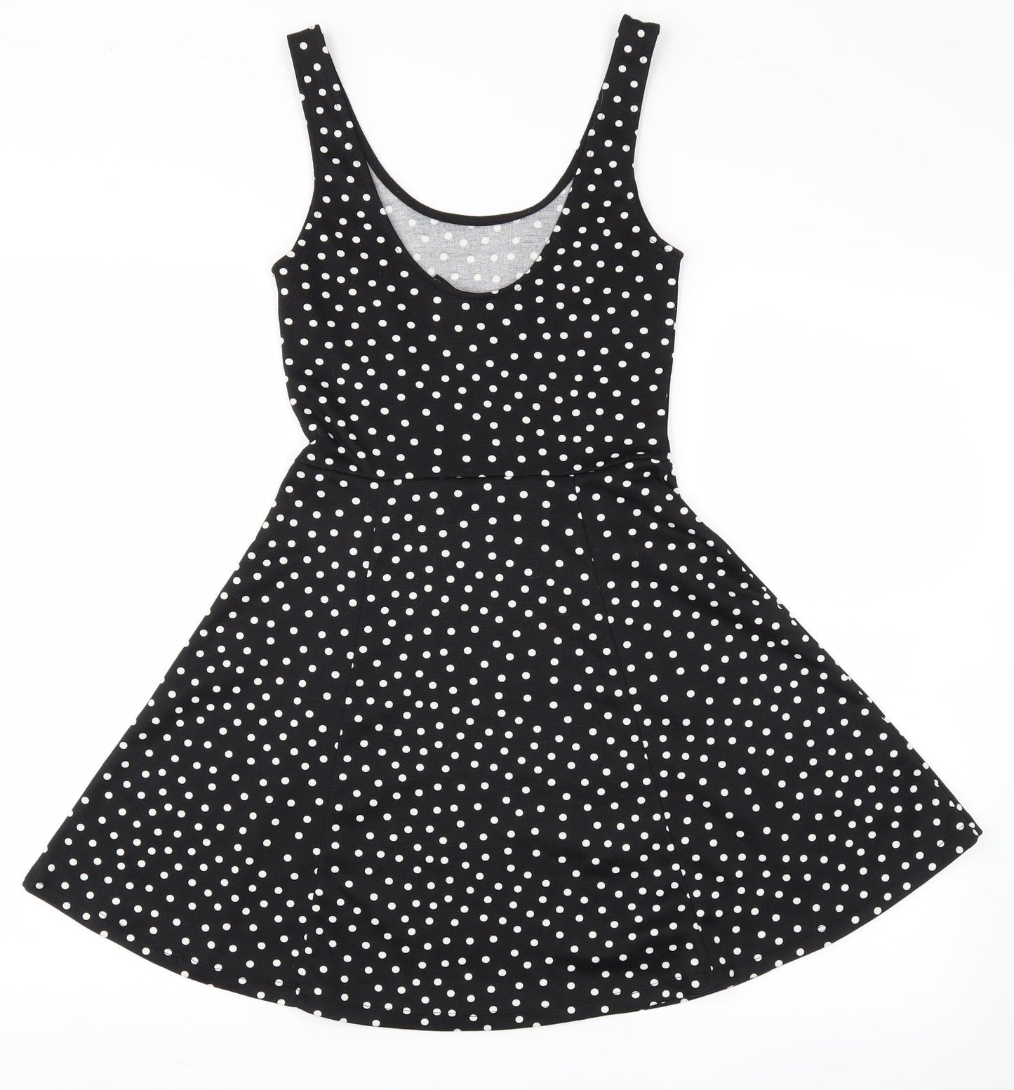 H&M Womens Black Polka Dot  Fit & Flare  Size 4