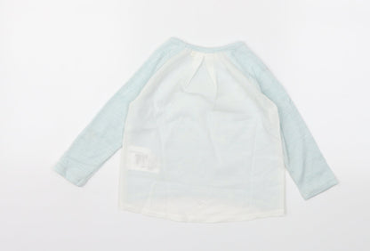 H&M Girls Blue Animal Print  Basic T-Shirt Size 2 Years