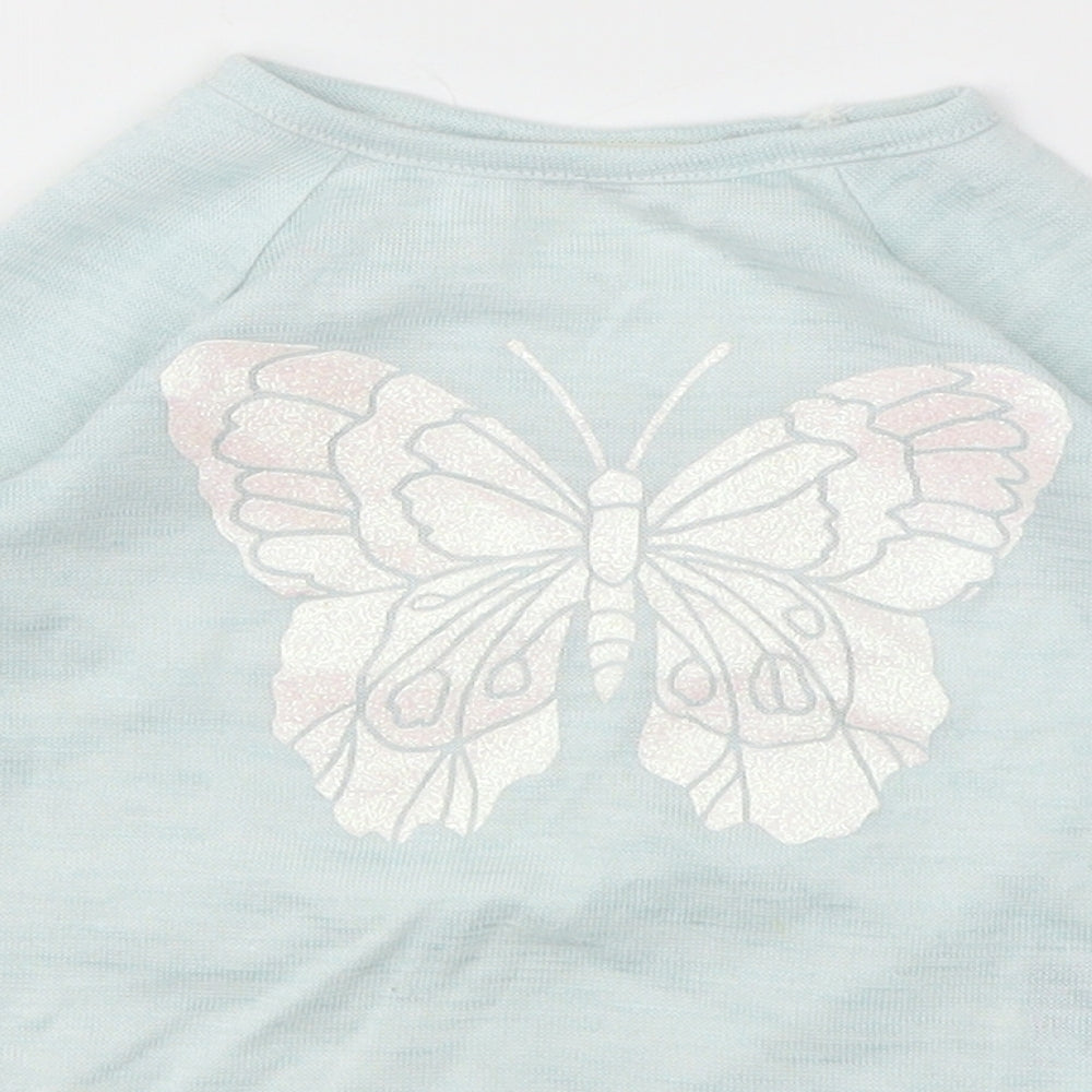 H&M Girls Blue Animal Print  Basic T-Shirt Size 2 Years