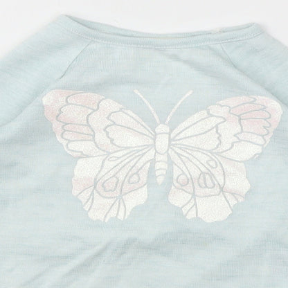 H&M Girls Blue Animal Print  Basic T-Shirt Size 2 Years
