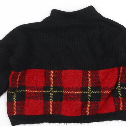 Select Girls Black   Pullover Jumper Size 9 Years  - tartan detail
