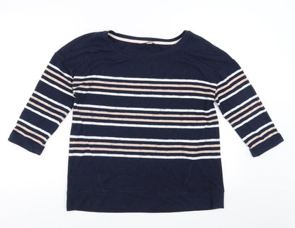 Marks and Spencer Womens Blue Striped  Pullover Jumper Size 12