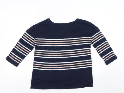 Marks and Spencer Womens Blue Striped  Pullover Jumper Size 12