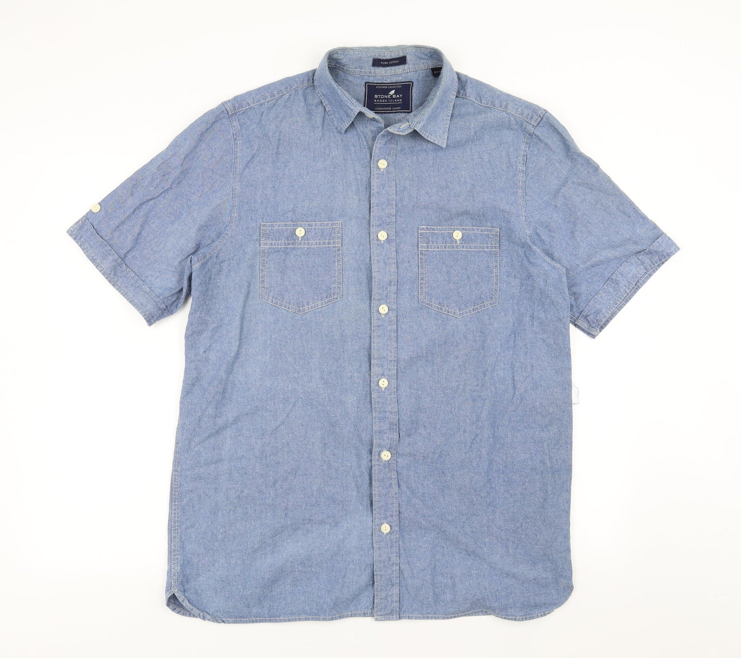 STONE BAY Mens Blue    Button-Up Size M