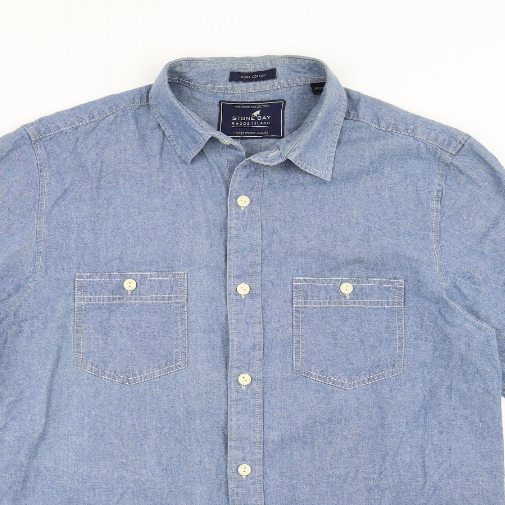 STONE BAY Mens Blue    Button-Up Size M