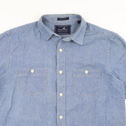 STONE BAY Mens Blue    Button-Up Size M