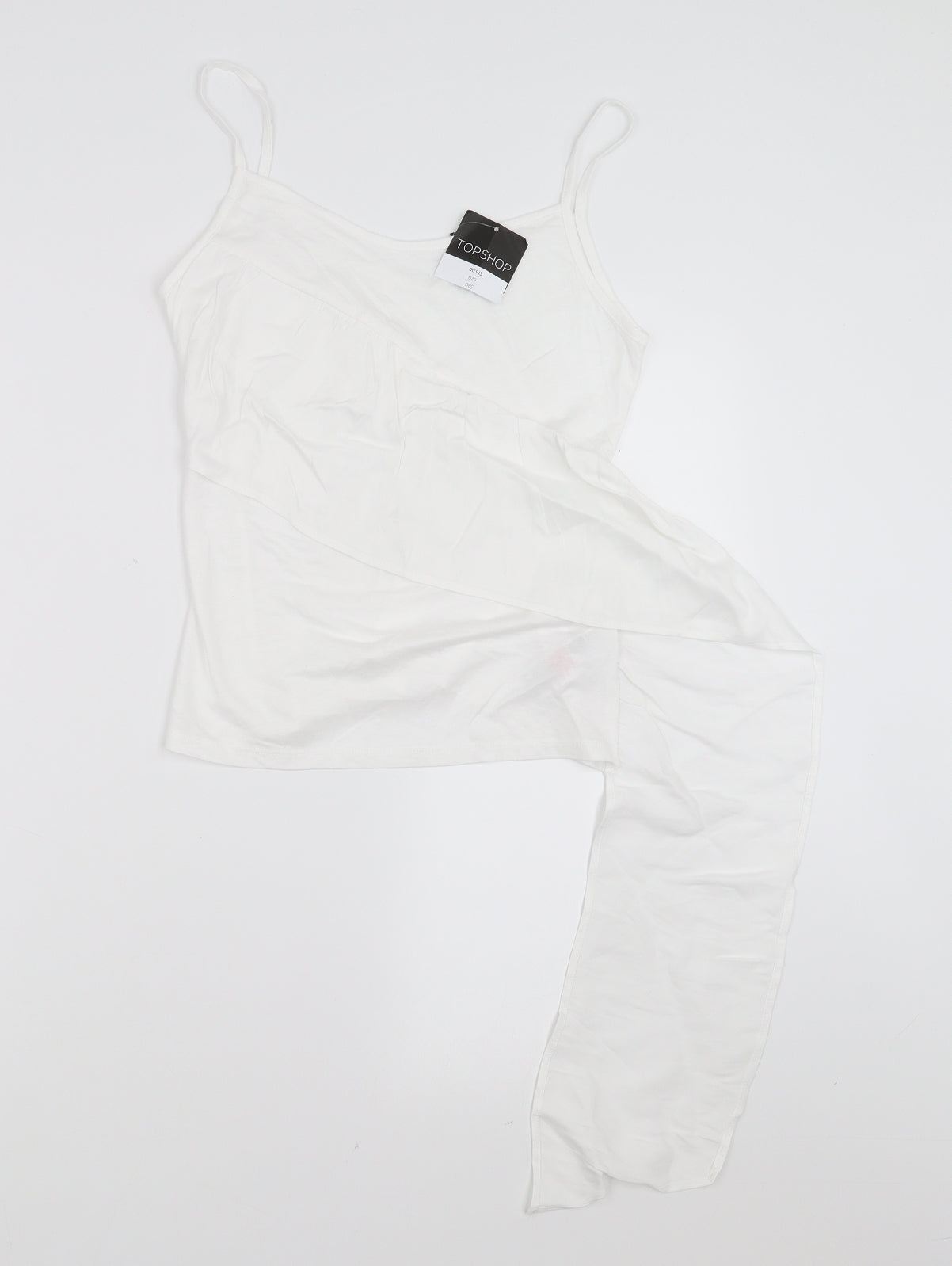Womens UK Size 8 Topshop White Camisole T-Shirt