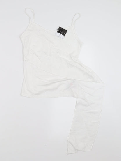Womens UK Size 8 Topshop White Camisole T-Shirt
