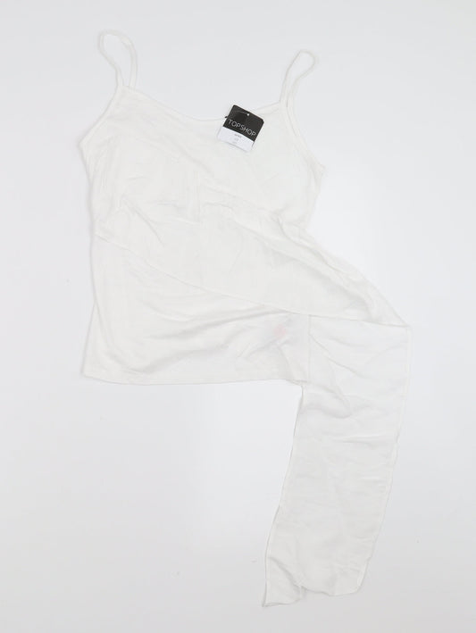 Womens UK Size 8 Topshop White Camisole T-Shirt