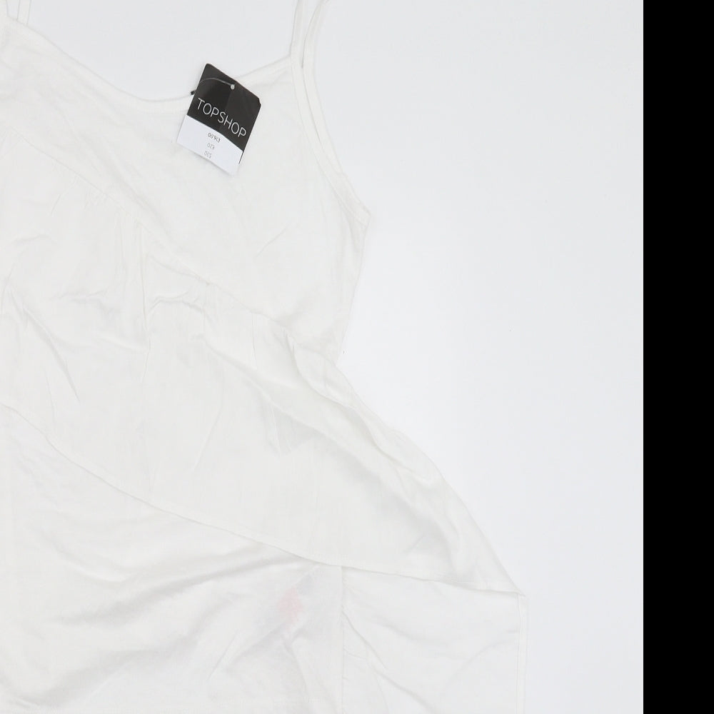 Womens UK Size 8 Topshop White Camisole T-Shirt