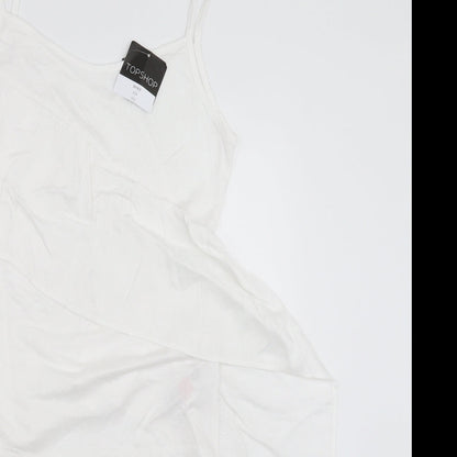 Womens UK Size 8 Topshop White Camisole T-Shirt